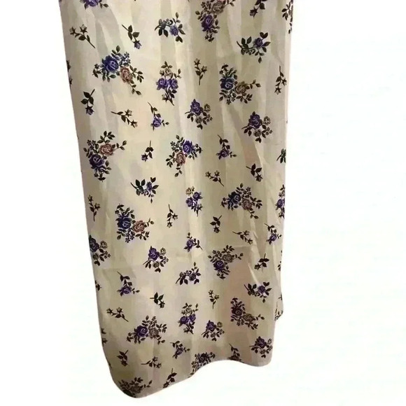 Zara Women's M Satin Floral Maxi Dress Crochet Top Party Cocktail - Picture 6 of 14